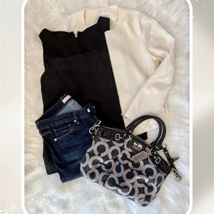 Coach Black and Silver Shoulder Bag